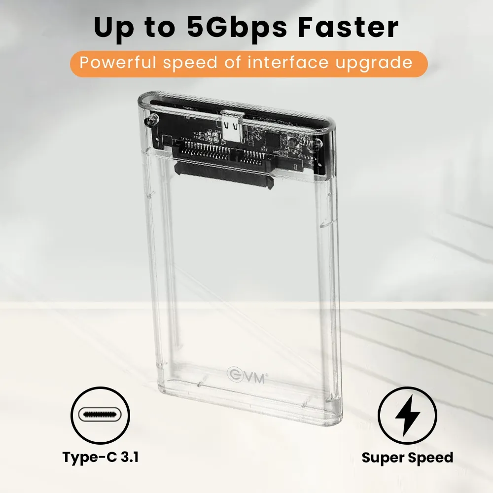 EVM SSD Casing 2.5 Inch Sata USB 3.1 Type-C (ESC-TP02) view 3